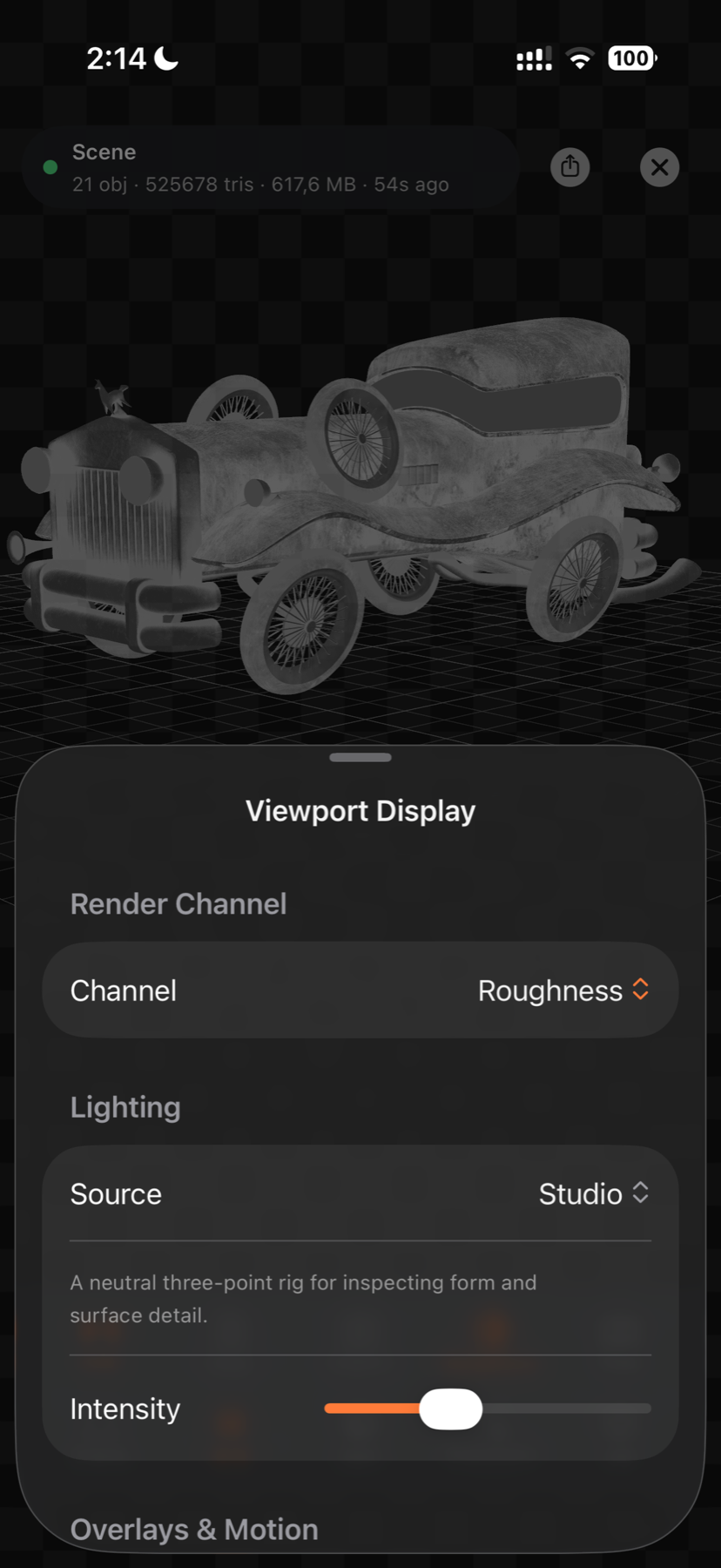 Roughness render channel in Blender Viewer
