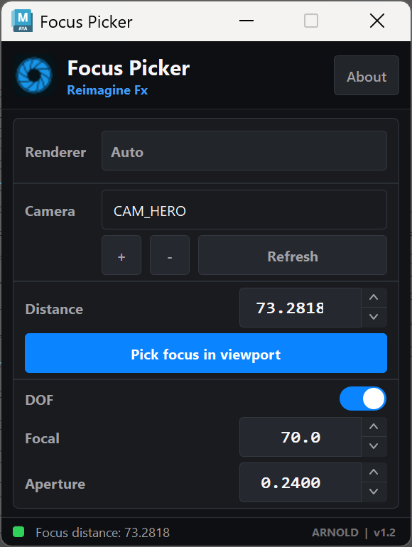 Focus Picker in Auto renderer mode