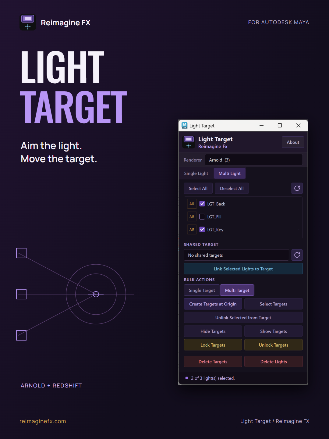 Light Target for Maya, Arnold and Redshift