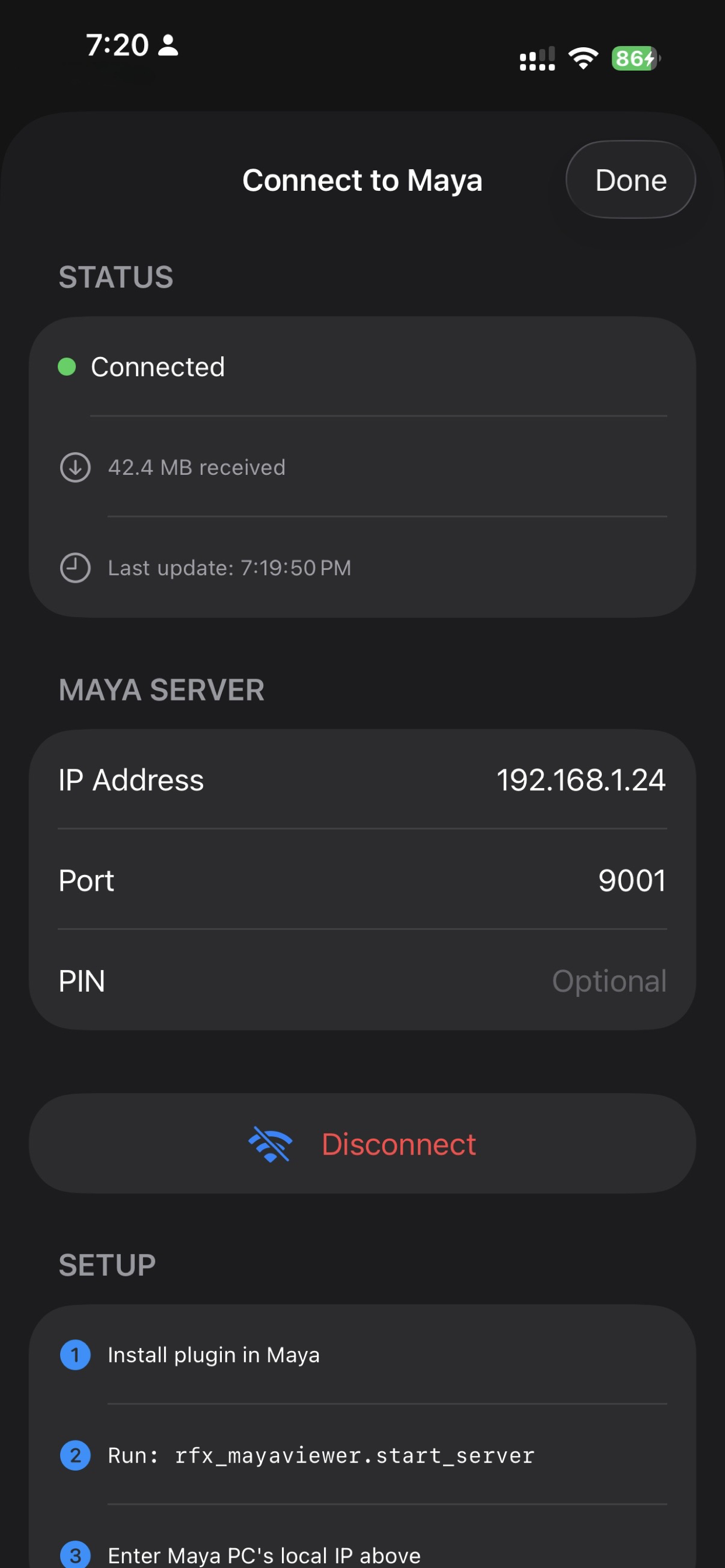 Connection Screen